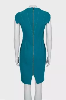 Fitted wool dress with a zipper