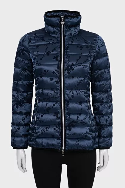 Blue jacket with a floral pattern