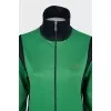 Green suit with embroidery on the back