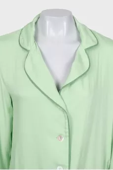 Green suit with removable feathers on the legs