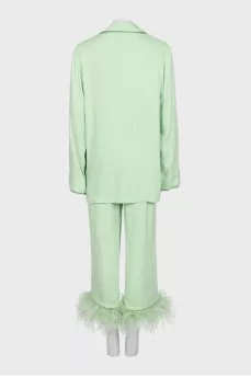 Green suit with removable feathers on the legs