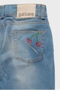 Light blue flared jeans with tag