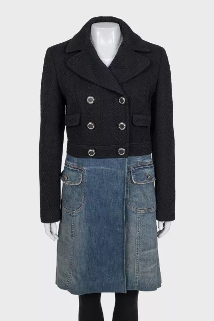 Double-breasted combination coat