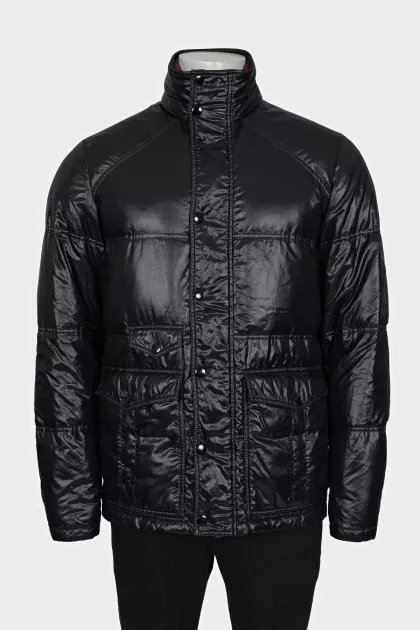 Men's down jacket with a hidden hood