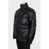 Men's down jacket with a hidden hood