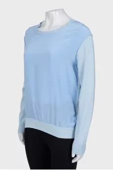 Long sleeve shirt made of silk and wool