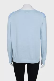 Long sleeve shirt made of silk and wool