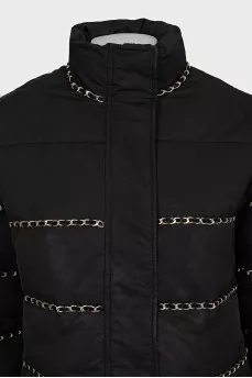 Cropped jacket with chains