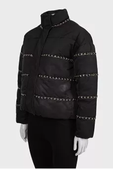 Cropped jacket with chains