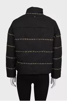 Cropped jacket with chains