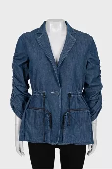 Denim jacket with patch pockets