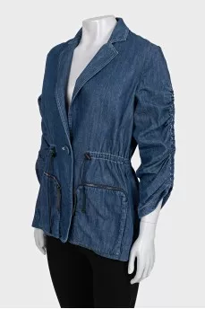 Denim jacket with patch pockets