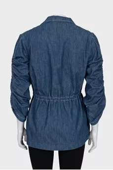 Denim jacket with patch pockets