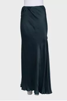 Satin blue maxi skirt