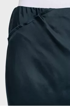 Satin blue maxi skirt