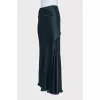 Satin blue maxi skirt