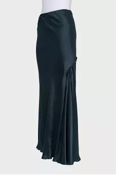Satin blue maxi skirt