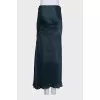 Satin blue maxi skirt