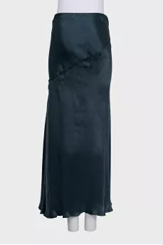 Satin blue maxi skirt