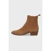 Suede Chelsea boots with heels