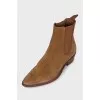 Suede Chelsea boots with heels