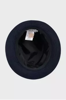 Cashmere hat with leather strap