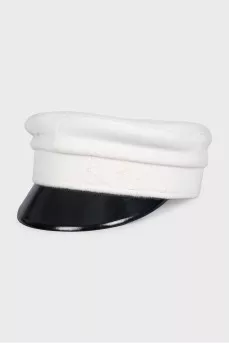 White wool cap