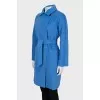 Wrap coat with patch pockets