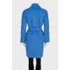 Wrap coat with patch pockets
