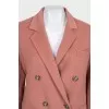 Pink double-breasted coat