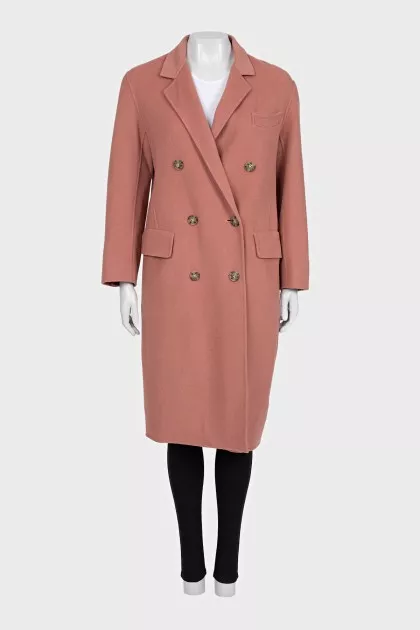 Pink double-breasted coat