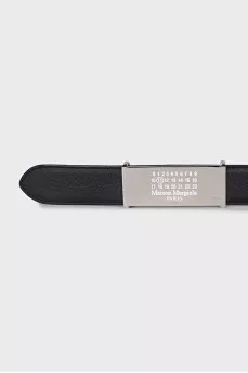 Reversible belt with silver buckle