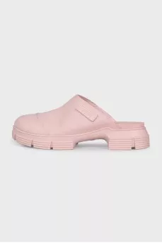 Pink rubber clogs
