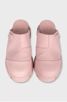 Pink rubber clogs