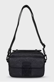 Men's black embossed bag