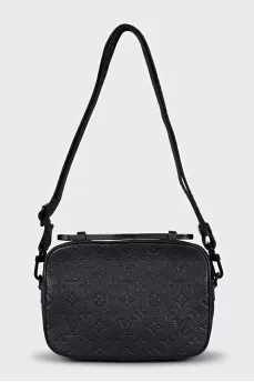 Men's black embossed bag