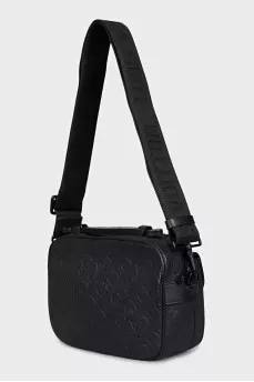 Men's black embossed bag