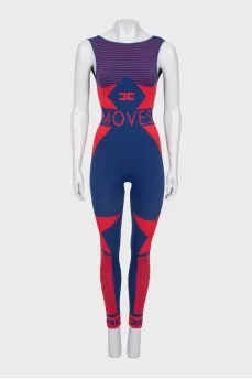 Bodycon jumpsuit with printed leggings