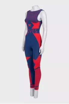 Bodycon jumpsuit with printed leggings