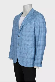 Men's light blue cashmere and silk jacket