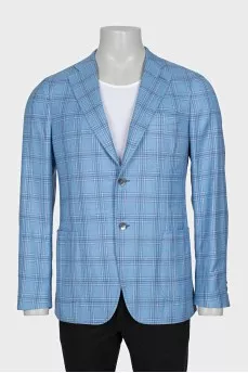 Men's light blue cashmere and silk jacket