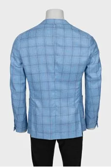 Men's light blue cashmere and silk jacket