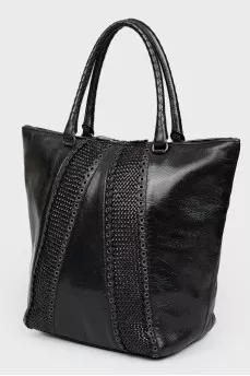 Bag black with eyelets