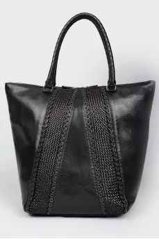 Bag black with eyelets