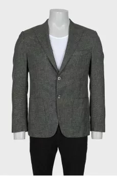 Men's green wool and silk jacket