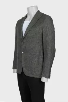 Men's green wool and silk jacket
