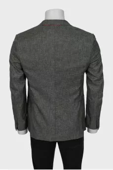 Men's green wool and silk jacket