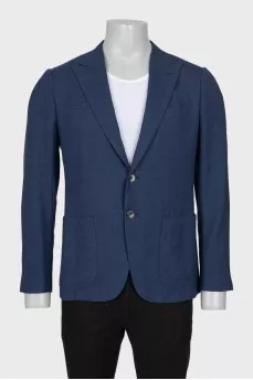 Men's single-breasted blue jacket