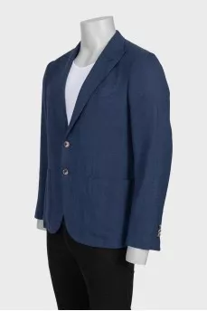 Men's single-breasted blue jacket