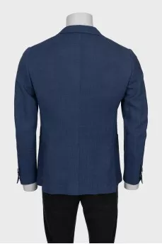 Men's single-breasted blue jacket